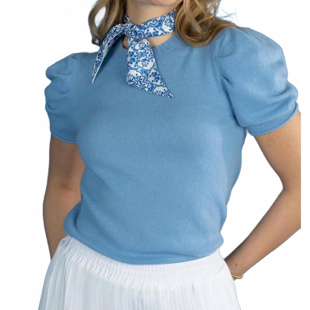 NEW EMILY MCCARTHY short sleeve crewneck sweater in nantucket breeze